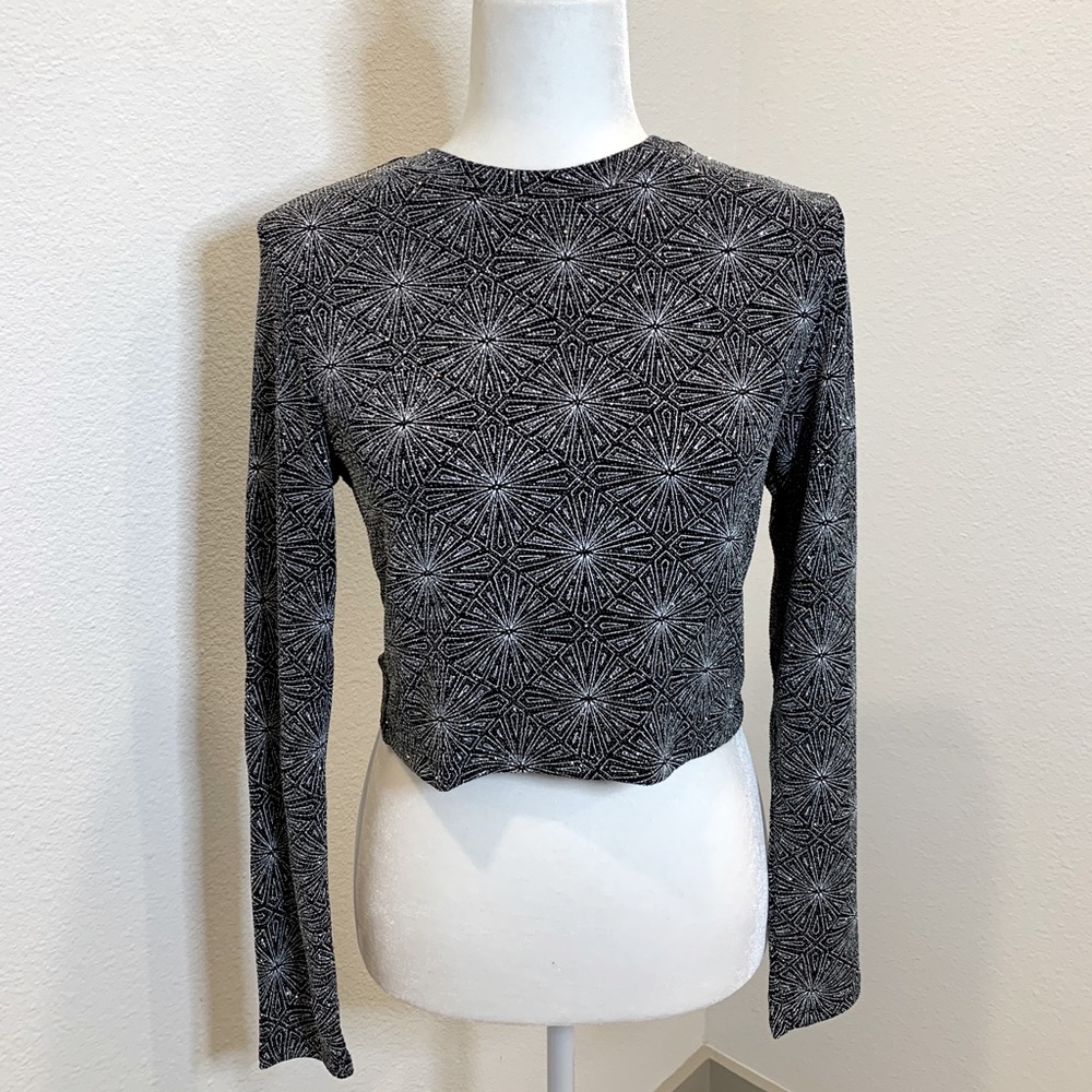 Sparkle Long Sleeve Crop Top